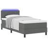 VidaXL Lit à ressorts avec matelas et LED gris foncé 90x190 cm Tissu 3342248