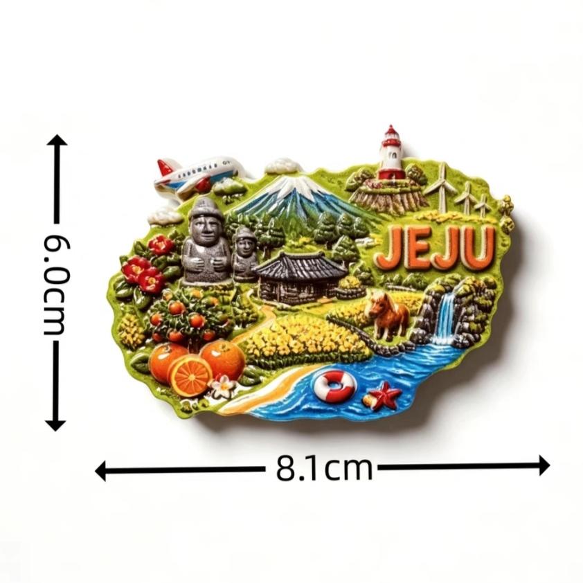 South Korea Seoul Jeju 3D Fridge Magnets Tourism Souvenir Refrigerator Magnets Sticker Home Kitchen Decoration