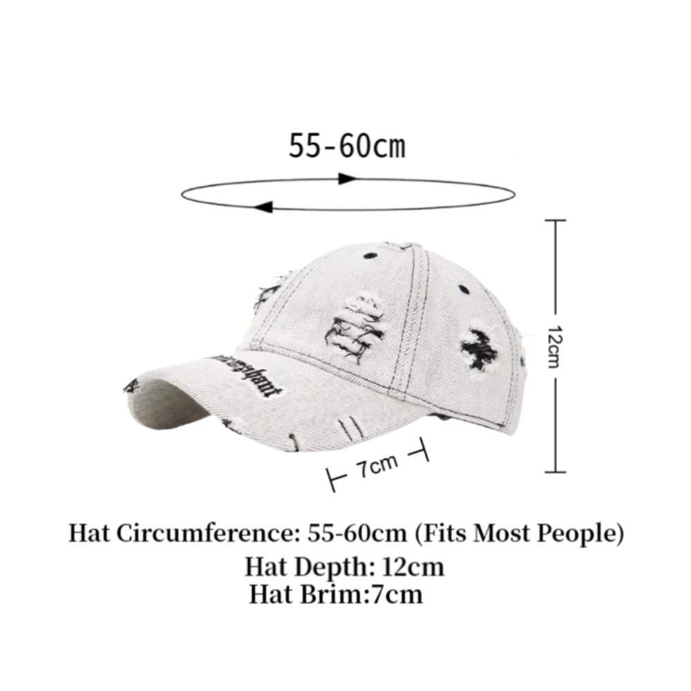 Distressed Baseball Cap Washed Cotton Wide Brim Embroidery Letter Hat for Men Women Outdoor Casual Sun Cap