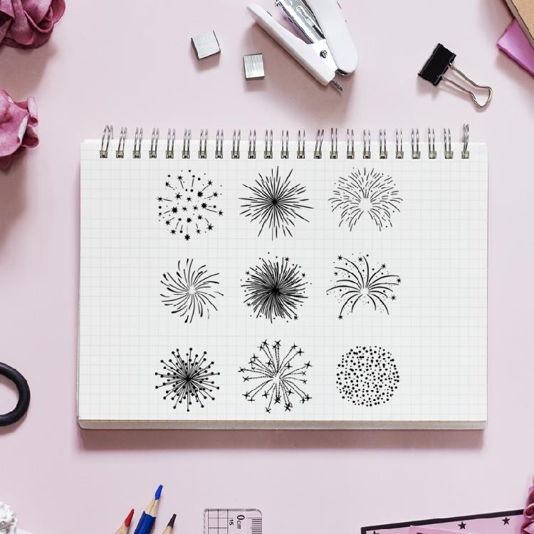 Firework Sparkler Background Clear Stamps for Card Making DIY Accessories