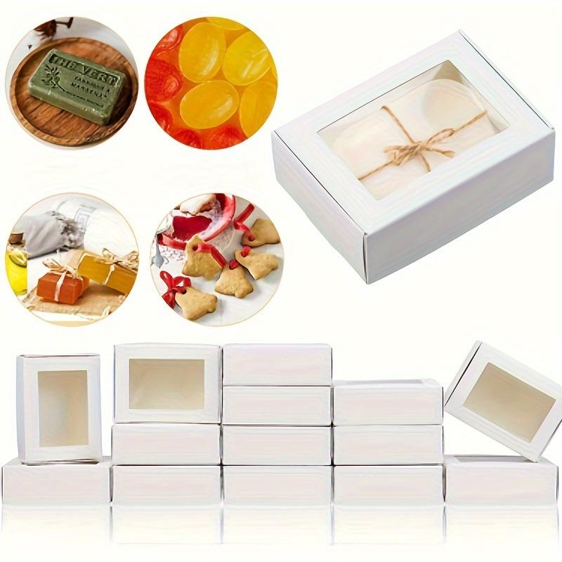 35pcs Mini Kraft Paper Gift Boxes with Clear Windows Perfect for Soap Candy Chocolate Gift Display & Wedding Favors
