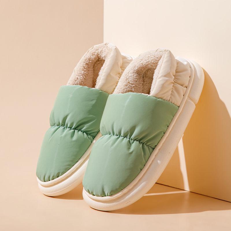 "Men's 2024 Cozy Cotton Slippers: Warm, Thick Sole, Non-Slip for Fall/Winter Indoor Comfort"