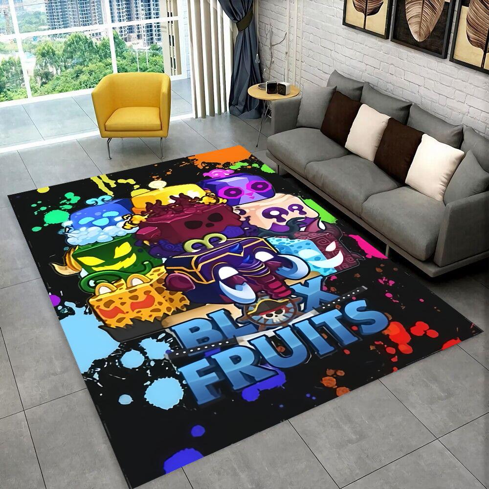 3D B-Blox Ovocný Kreslený Herní Dar Koberec do Obývacího Pokojí Ložnice Domácí Dekorace Pohovky, Dětská Hra Protiskluzová Podložka