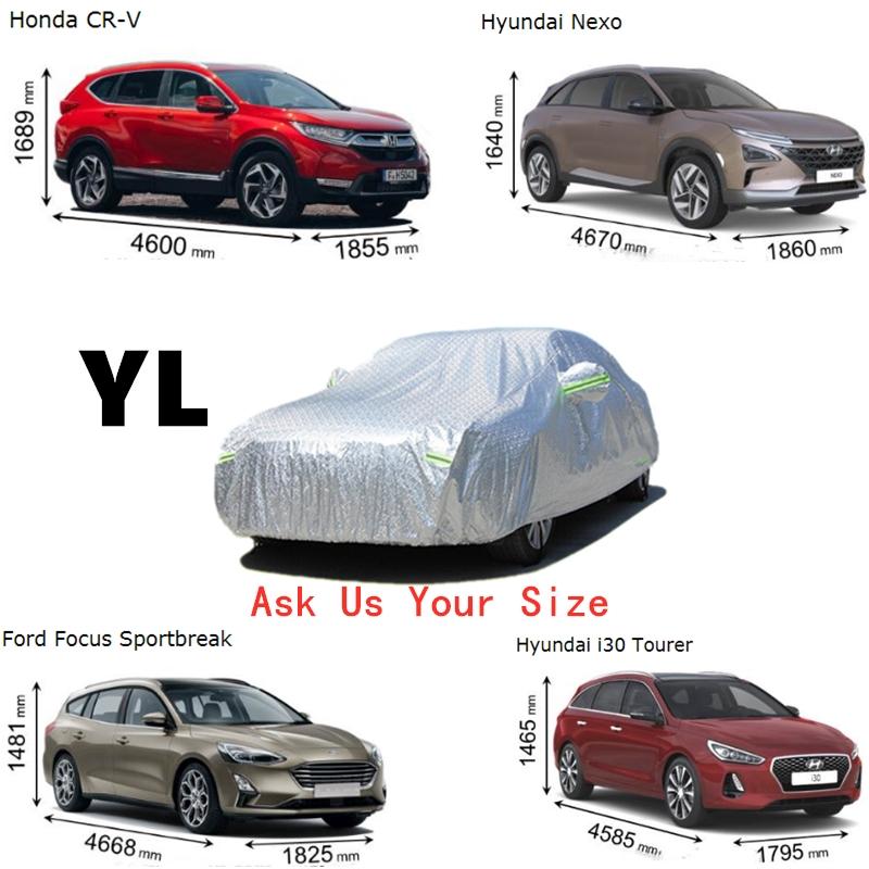 Universal 3 Layer Car Cover Waterproof All Weather UV Protection Windproof Outdoor Full Car Cover Fit Hatchback Sedan SUV MPV
