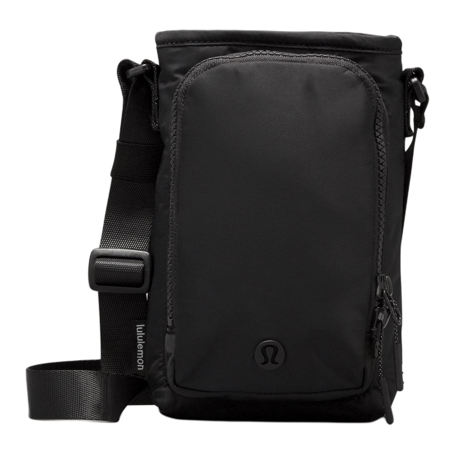 Lululemon Water Bottle 2L With Front Pocket Adjustable Shoulder Strap Recycled Nylon Crossbody Bag Unisex Bags Black LU9BO7S-BLACK Black