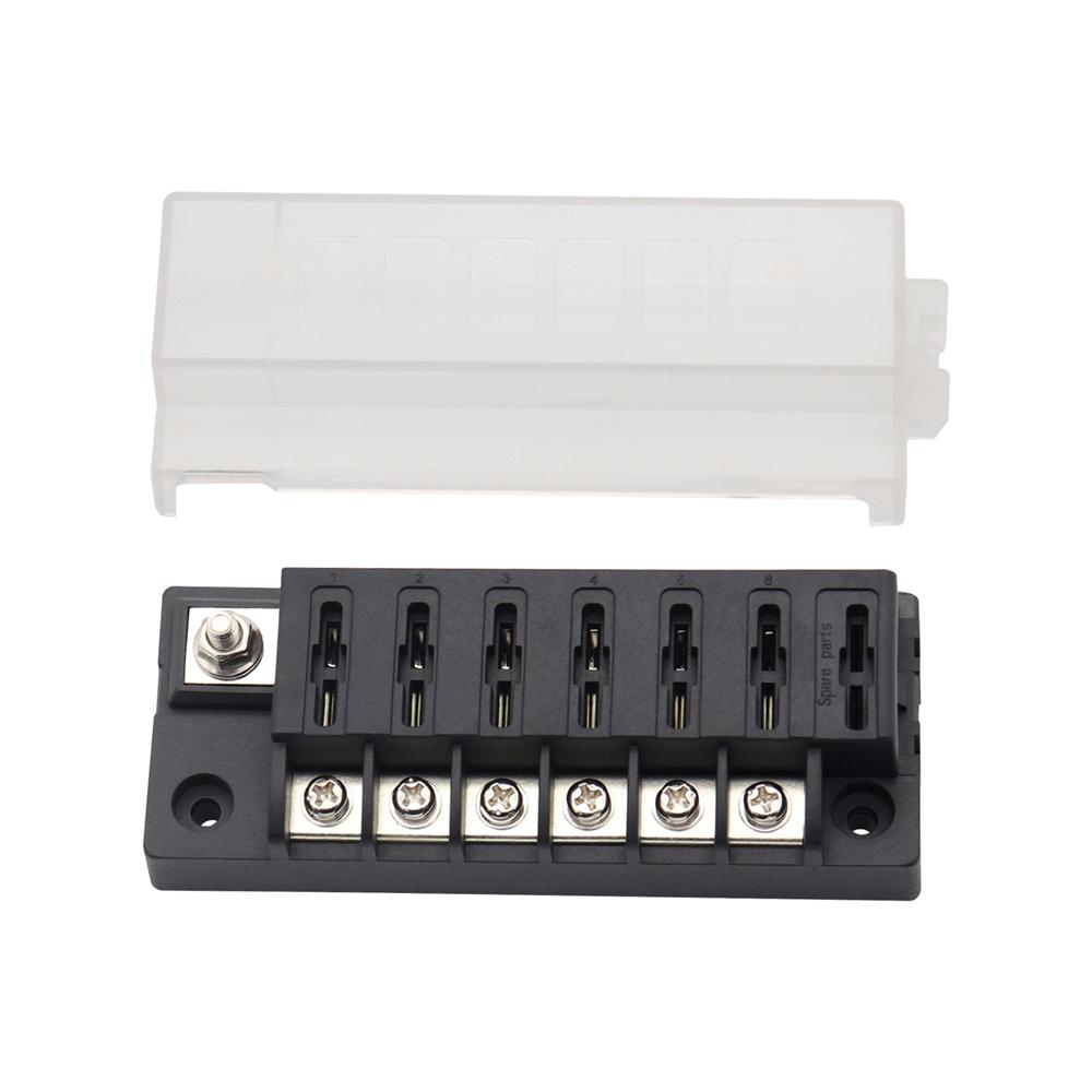 6-Way Compact Fuse Box with Single Input and 6 Outputs