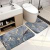 Marble Pattern Toilet Rug Set Anti-slip Toilet Door Mat New Bathroom Carpet Set  Home