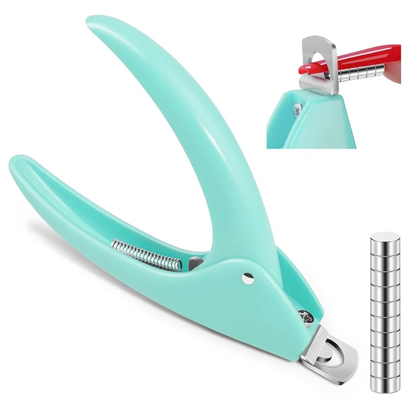 Acrylic Nail Cutter with Magnets Sizer, MORGLES Nail Clippers with Length Measurement for Salon Home Manicure, Purple