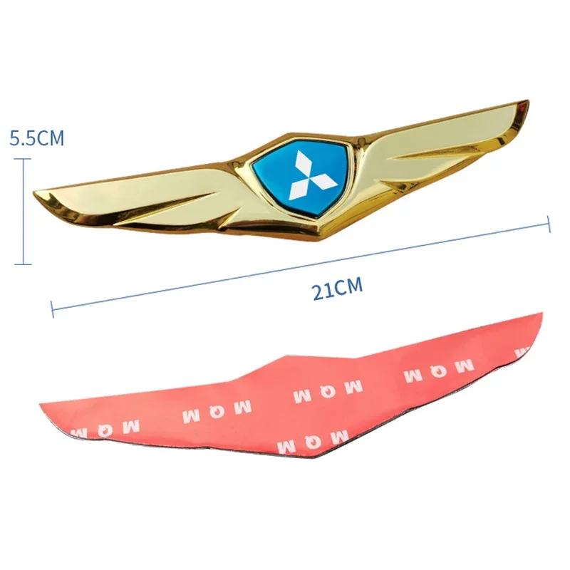 Car Front Hood Emblem Chromed Badge Sticker for Mitsubishi Lancer ASX L200 Pajero Outlander Eclipse Mirage Exterior Accessories