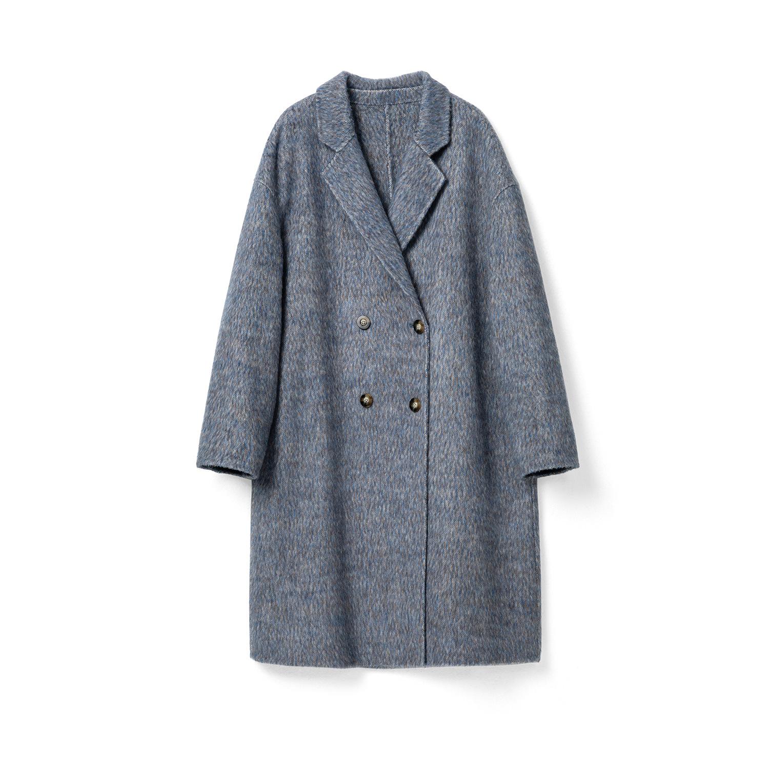 

Осень и зима Puyuan классическое двустороннее шерстяное высококачественное шерстяное двубортное пальто с воротником L