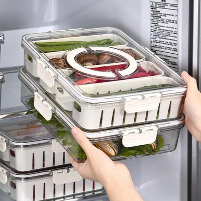 Keuken Dubbele laag Crisper Box Afvoermand Kom Was Opbergdoos Slot Ontwerp Fruit Afdruiprek Groente Reiniging