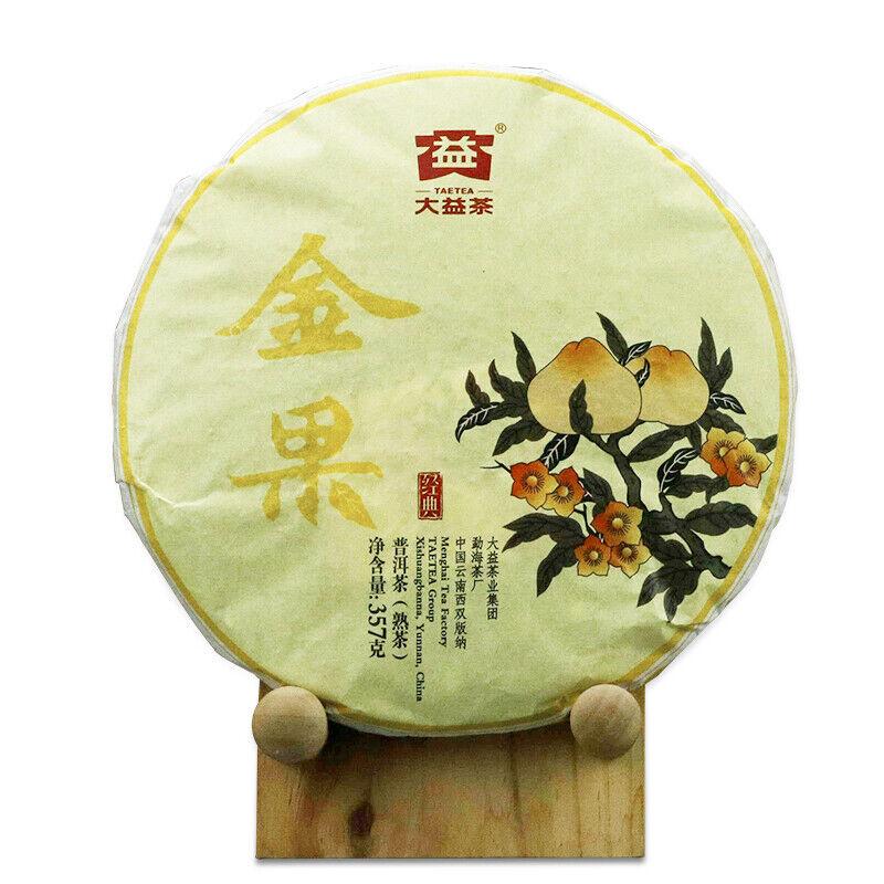 Goldene Frucht * Menghai Teefabrik TAETEA Puerh Shu Dayi Reifer Puer Tee 357g