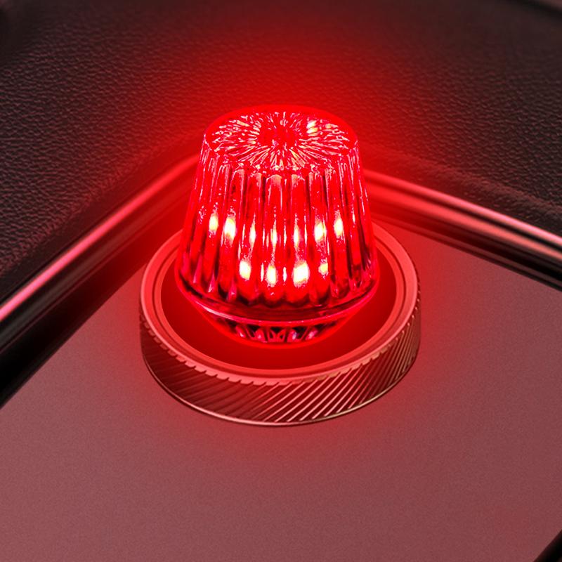 Car mounted USB ambient light, wiring free interior, car decoration, LED wireless ambient light, colorful breathing night light