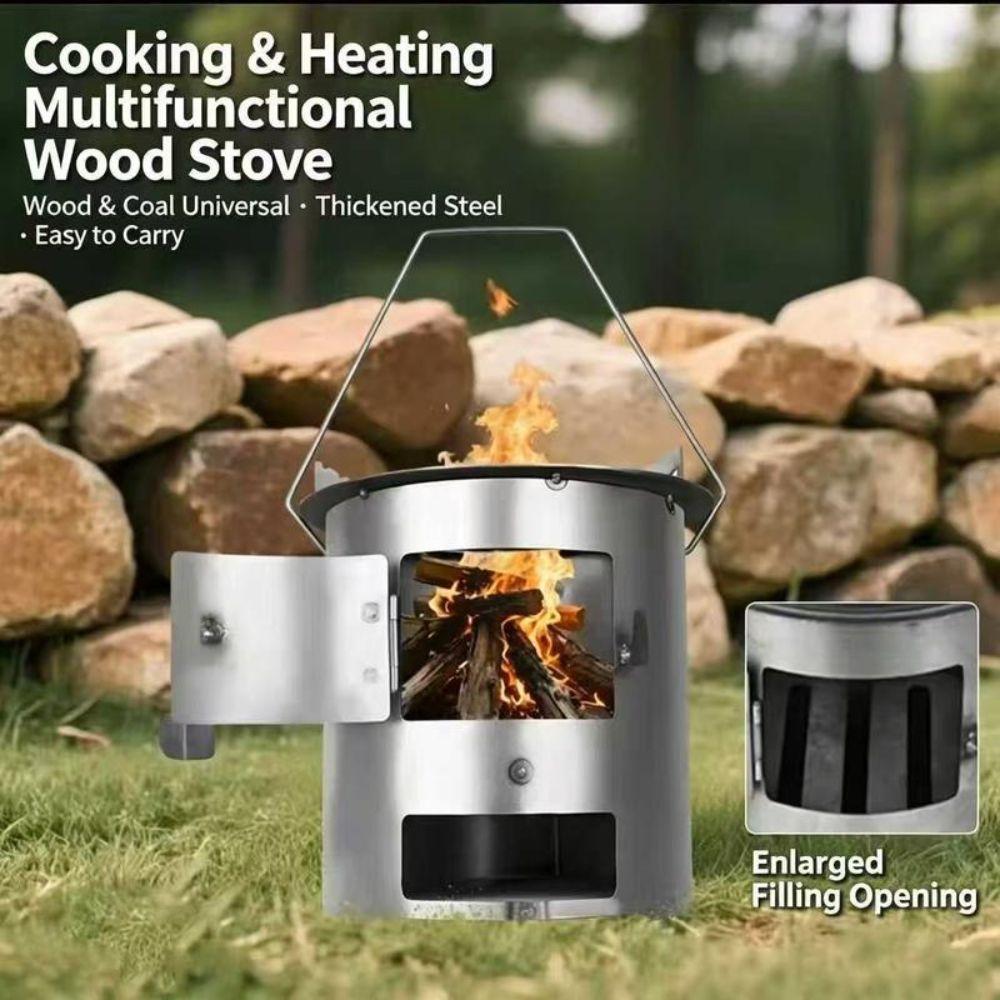 Stufa a Legna Ispessita per Preparare il Tè, Riscaldamento, Cottura, Barbecue all'Aperto, Uso Domestico