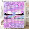 Glamorous Eyelash Shower Curtain Pink Glitter Hello Gorgeous Bath Mat Decoration for Bathroom Accessories Set Home Decor Waterpr
