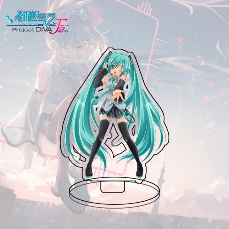 Large Standee Hatsune Miku Anime Acrylic Desktop Decor Cartoon Figure Collectible Gift For Fans