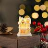 Casas de Resina em Miniatura Luz de Natal Edifício Iluminado Figura para Presente de Feriado Infantil Decoração de Festa Sazonal