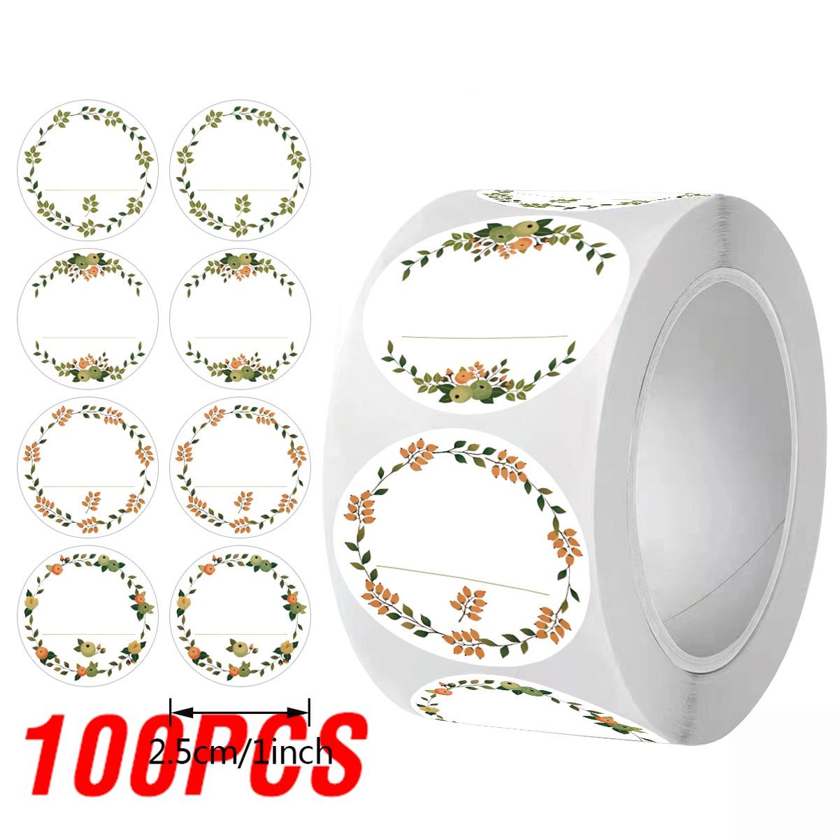

100-500pcs Kraft Paper Flowers Thank You Label Stickers for Gift Card Package Party Wrapping Baking Small Business 1inch