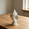 White Conch Shell Figurine, 3D Printed Nautical Coastal Tabletop Ornament for Living Room, TV Stand, Bookcase Shelf, Cabinet Decor