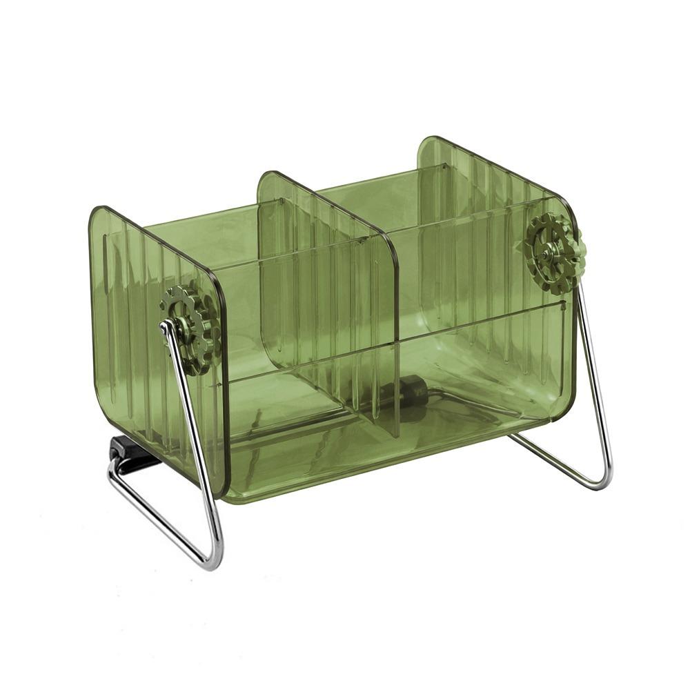 Creative Transparent Storage Box Rotating 6-compartment Stationery Storage Boxes Removable Cosmetic Storage Box зелёный