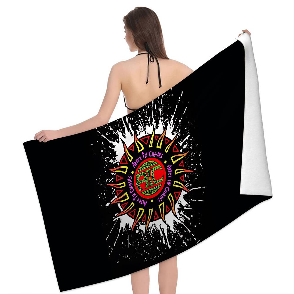 Classic Band A-Alice I-In C-Chains Microfiber Printed Beach Towel Mountain Climbing Yoga Beach Swimming Absorbent Soft Towel