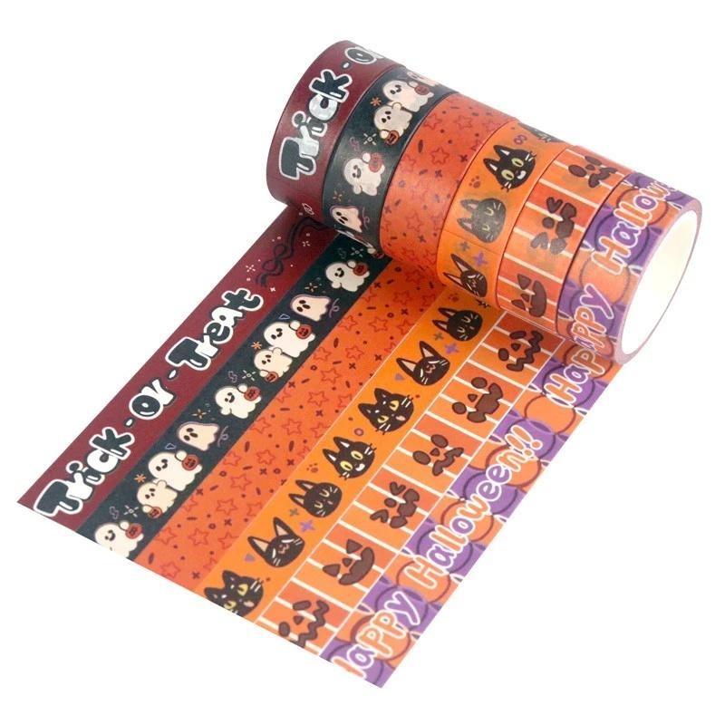 11 Rolls Halloween Bronzing Festival Washi Tape Set DIY Hand Account Border Decoration Halloween Festival Adhesive Masking Tape