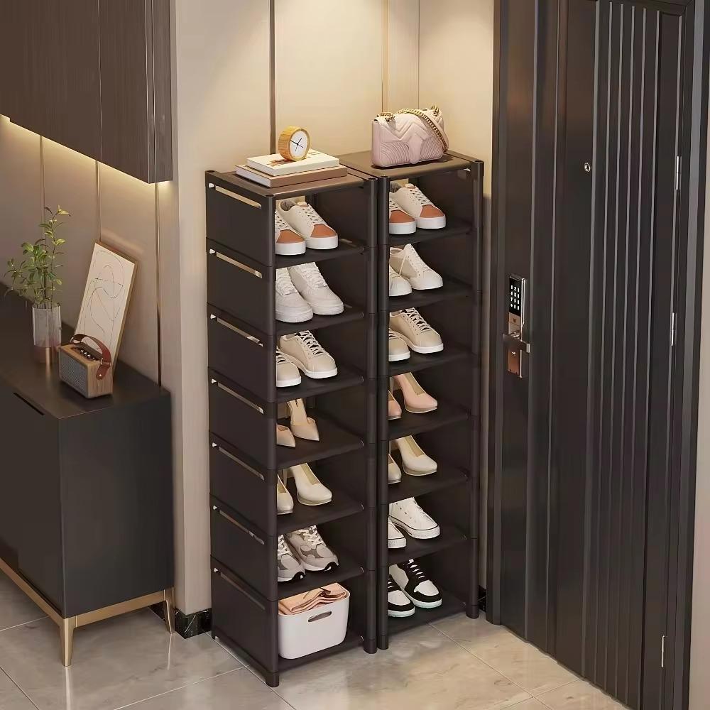 Stackable Multilayer Shoe Rack Narrow Shape Sneakers Shoe Storage Save Space Doorway Corner Shoe Rack Large Capacity Shoe Stand