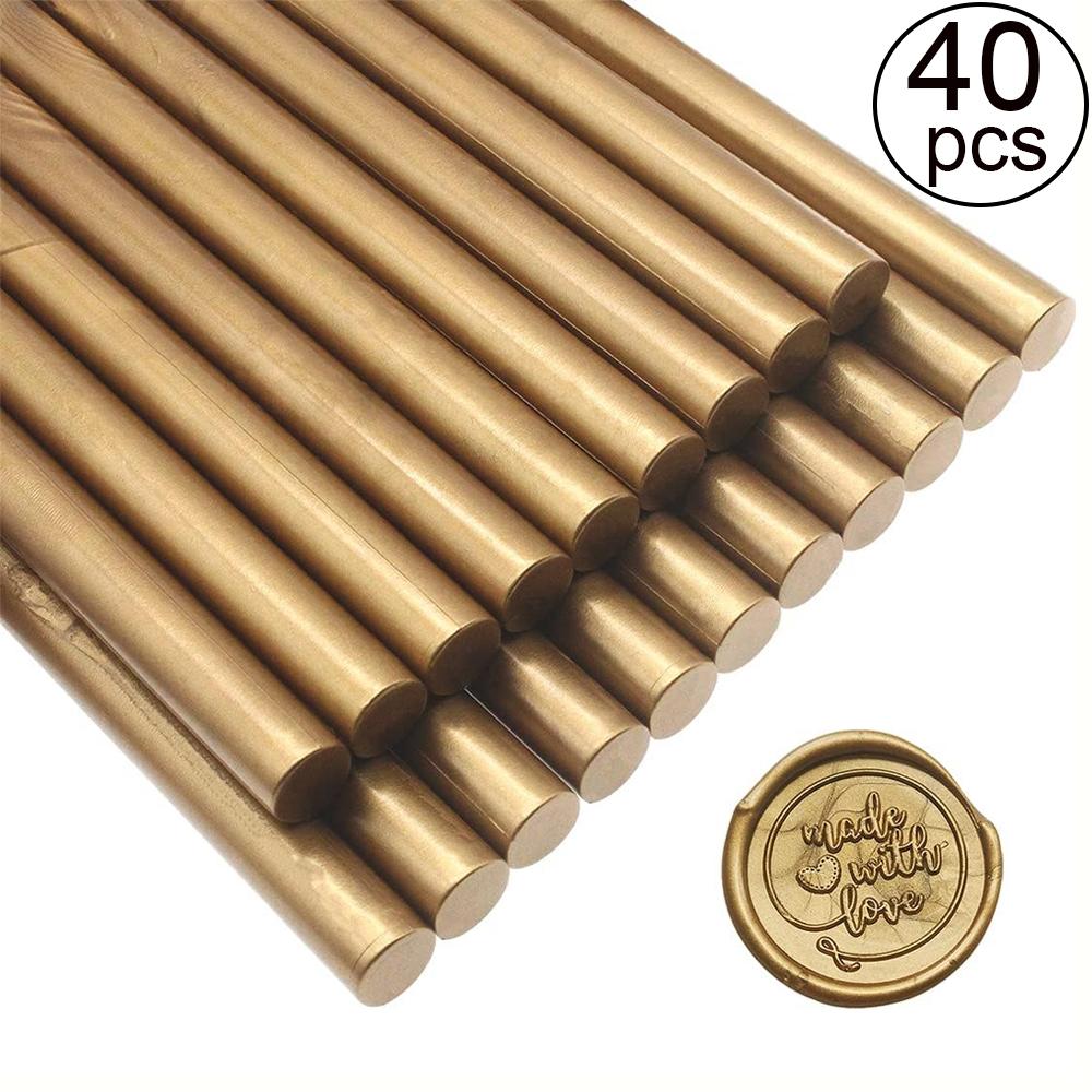 

40 Pcs Premium Mailable Sealing Wax Sticks for Wax Seal Stamp, Great for Wedding Invitations, Cards Envelopes, Snail Mails