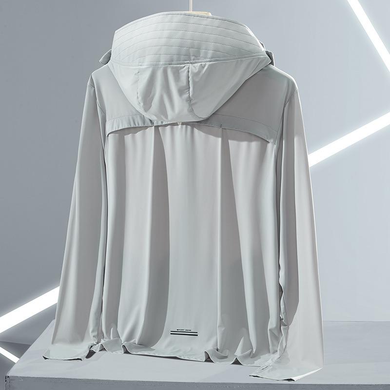 Men's Ice Raw Yarn Sunscreen Clothing UPF50 + UV Protection Outdoor Fishing Sunscreen Clothing Hooded Breathable Skin Clothing