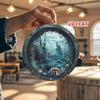 1pc Vintage Nautical Octopus Porthole Metal Wall Art Sign, Fantasy Underwater Ruins Aluminum Round Home Decor