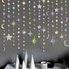 Iridescent Star Moon Circle Dot Garland Party Decoration Kit Hanging Crescent and Twinkle Little Star Streamer Bunting Banner for Kids First Birthday