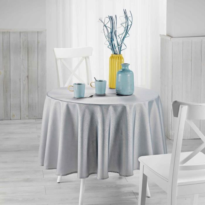 Nappe ronde - LA MAISON D'AMELIE - DOCKS GRIS - 180 cm - Polyester - Lavable