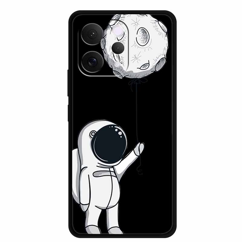 Coque For Vivo S50 V2528A Case 6.59" Black Silicone Case Cartoon Cat Shockproof Soft Back Cover For Vivo S50 5G 2025 Phone Case