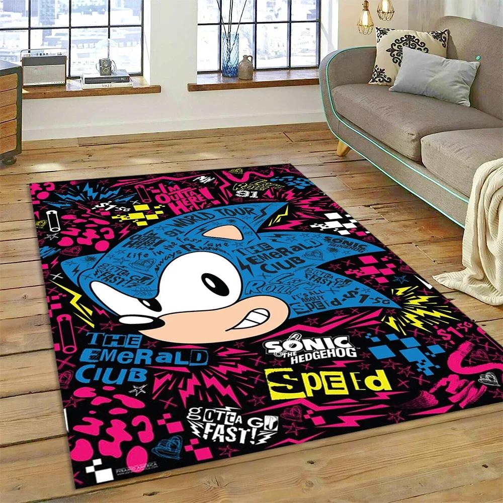 

Game Anime 3D S-Sonic Cartoon Carpet Rug for Bedroom Living Room Home Sofa Decoration,Children Game Large Decor Floor Mat Gift 40x60cm( 15x23in )