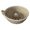 Glazed Ceramic Berry Basket Self Spinning Washing Bowl, 360 Degree Vortex Cleaning And Flower Shaped Fruit Rinse Bowl Drain Spinner, Vegetable