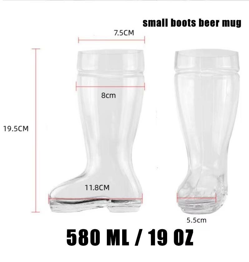 

Large Capacity Boot Shape Glass Cup Restaurant Household Beer Mug Milk Coffee Cup Crystal Shoes Cold Drink Cup Bar Utensils