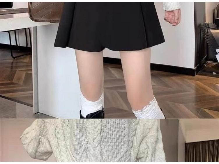New Fall/Winter Woolen A-Line Pleated Mini Skirt for Women - High Waist, Slimming College Style, Anti-Exposure.