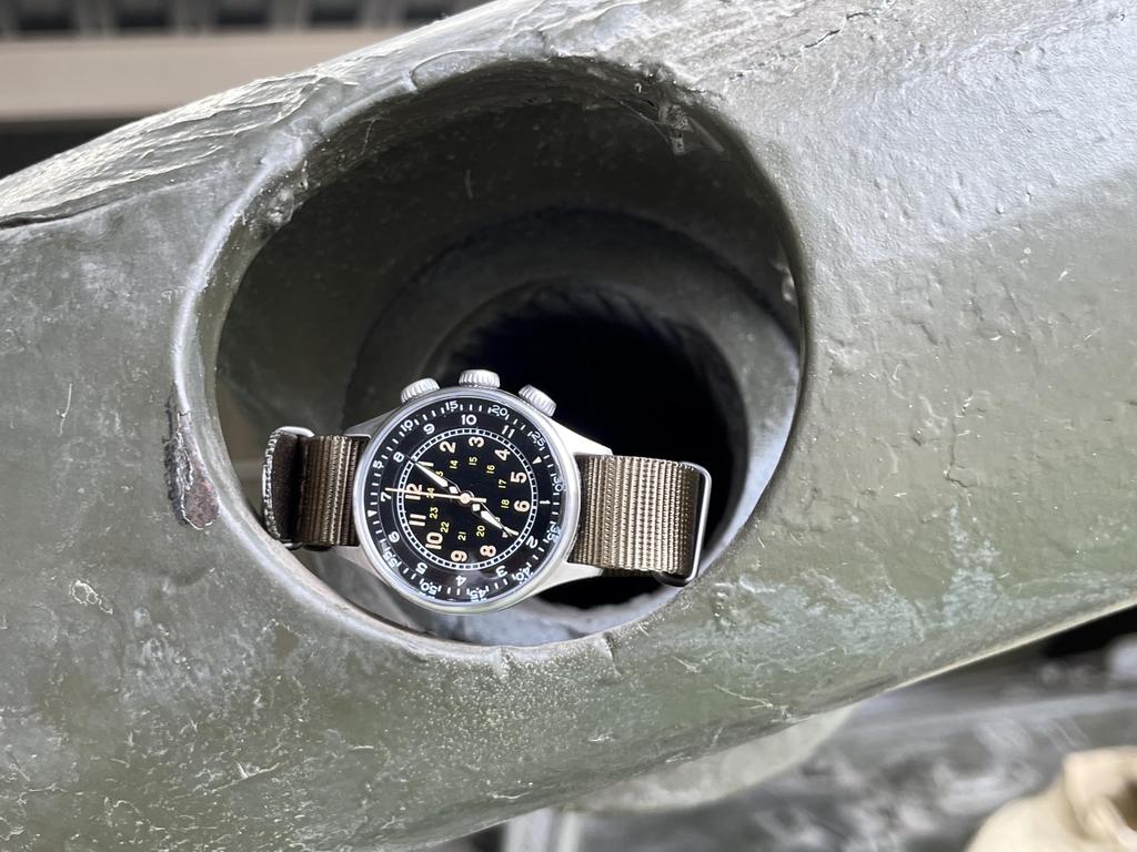 M.R.M.W. Men's Military Watch, Type A-15 Elapsed Time, Green NATO Strap