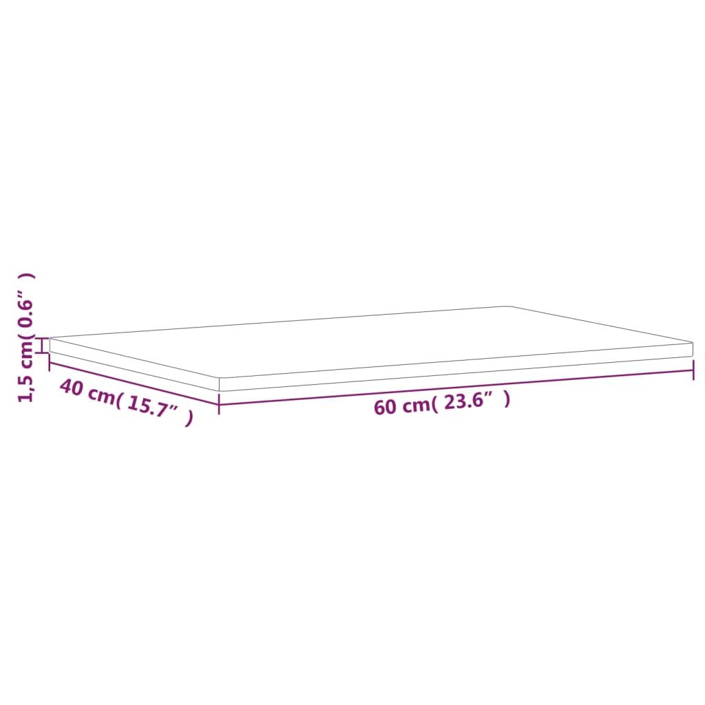 Solid Beech Wood Bathroom Vanity Top 60 x 40 x 1.5 cm