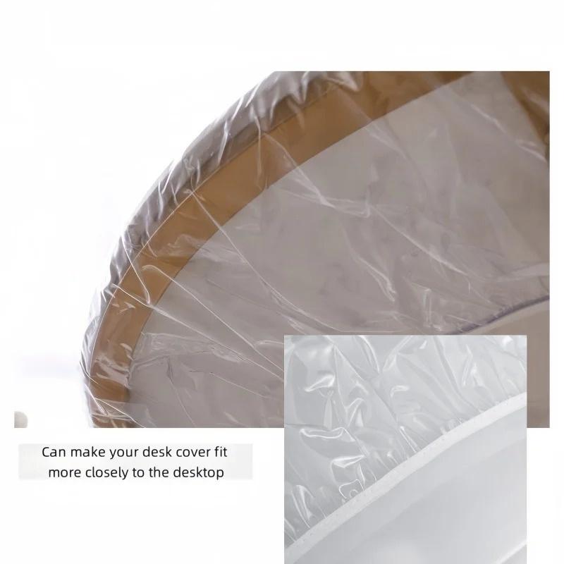 1Pc PVC Fitted Elastic Tablecloth Transparent Waterproof Oil-Proof Table Cover Protector Cloth Dinning Table Table Cover