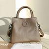 High-quality Real Cowhide Lychee Pattern Bucket Bag OEM Large-capacity Portable Messenger Women's Bag