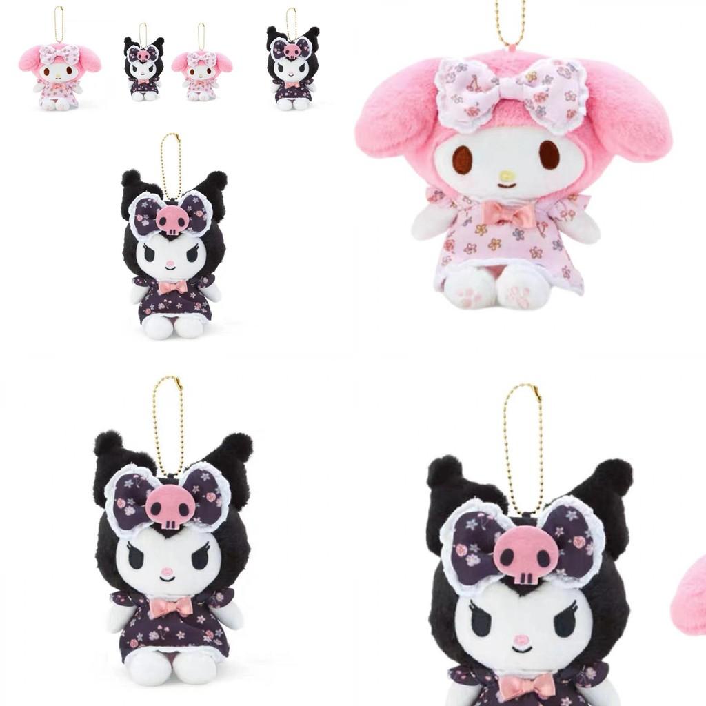 Adorable Kuromi Floral Dress Plush Hanger Sanrio New Japanese Style Collectible