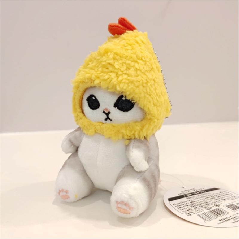 Kawaii Anime Hobby Tempura Fried Shrimp Shark Cat Cartoon Cute Kitten Plush Doll Keychain Bag Pendant Kids Girls Birthday Gift
