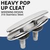 New Upgrade 6" 8" Heavy Duty 316 Stainless Steel Flush Pop Up Cleat Pull Up Widen Handle Retractable Mooring Rope Mirror Polish