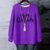Ladies' Christmas Printed Round Neck Long Sleeved T-shirt Sweatshirt Top