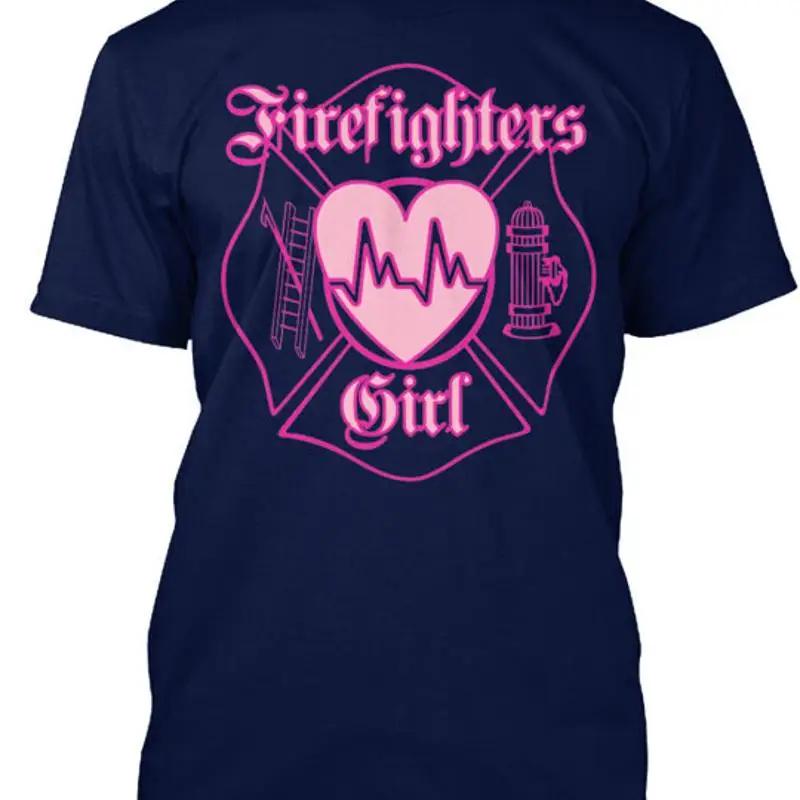 Firefighter Girl Pink T Shirt Made in the USA Size S to XL