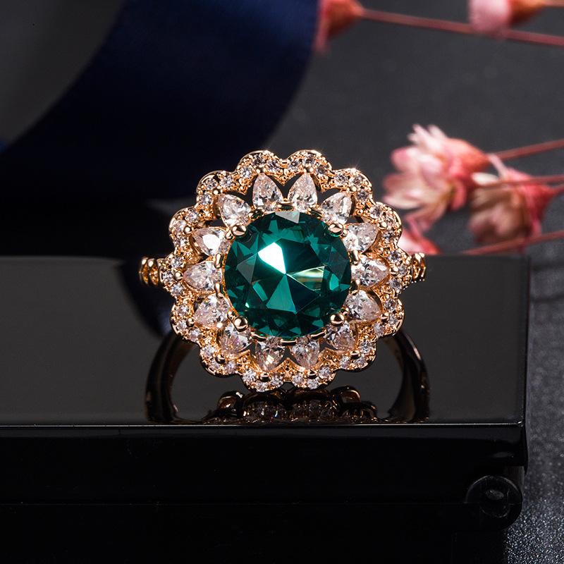 Lindon Classic Copper Alloy Zircon Ring Ladies Jewelry Wedding Promise Party Gift
