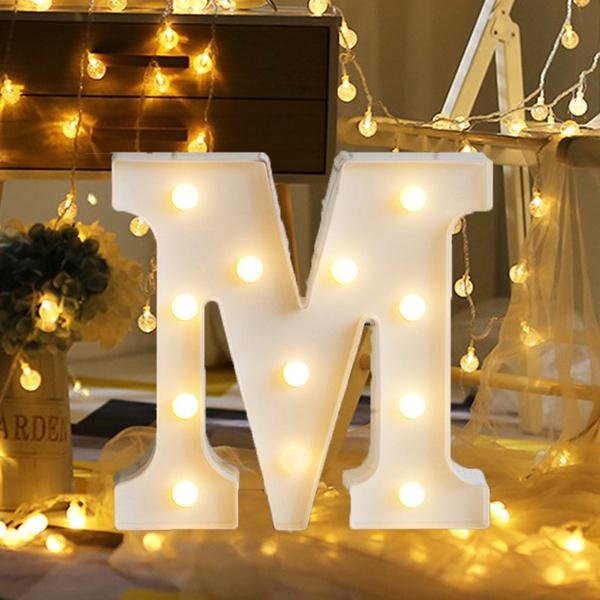 LED-Nachtlampe, 26 Buchstaben, 0–9, digitales Festzelt-Zeichen, Alphabet-Licht, Wand-Hängelampe, Innendekoration, Hochzeit, Party, LED-Nachtlicht