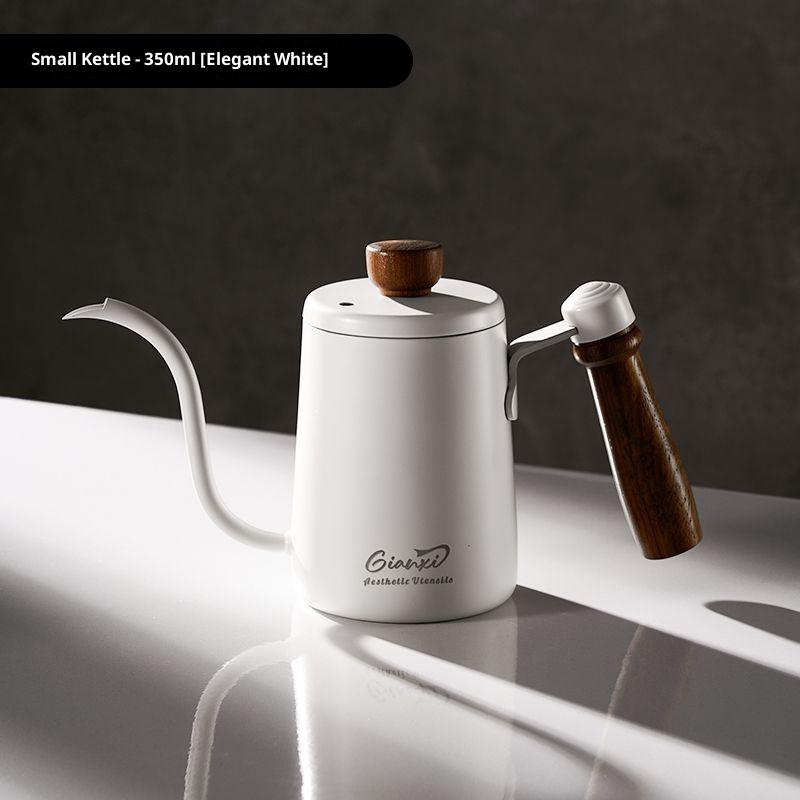 Giannxi Wooden Handle Small Temperature Controlled Water Bottle Portable Long Mouth Pot Stainless Steel Professional Coffee Pot