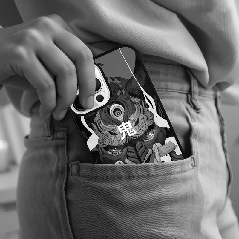 Samurai Japanese Warrior Mask Helmet Phone Case For iPhone 17 Air 15 16e 14 13 Pro Max Coque 12 11 Pro Max PLUS Cover